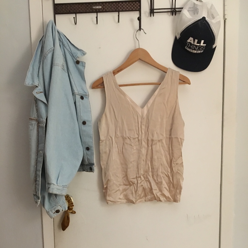 reiss pink satin blouse